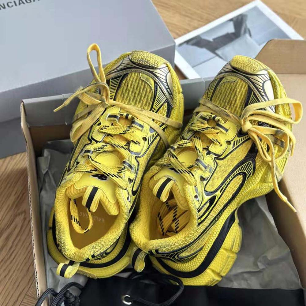 Balenciaga Unisex 3XL Sneaker in Yellow and Black Mesh and Polyurethane - image 4
