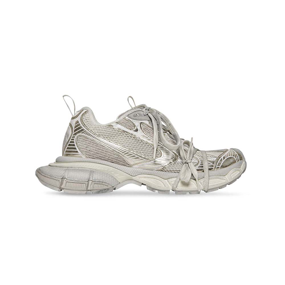 Side view of Balenciaga Unisex 3XL Sneaker showing off white mesh design