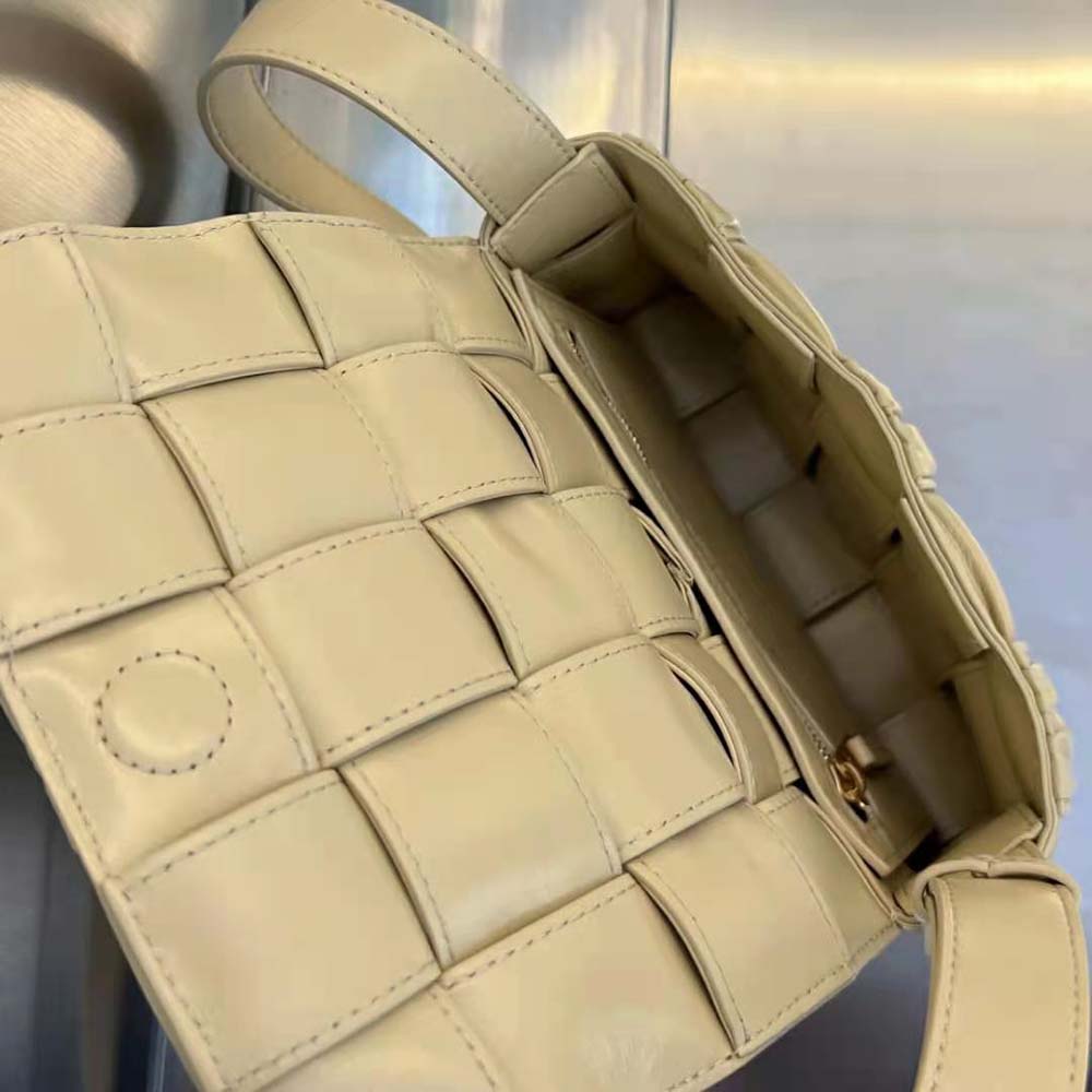 Bottega Veneta Women Cassette Foulard Intreccio Leather Cross-Body Bag-Beige - image 8