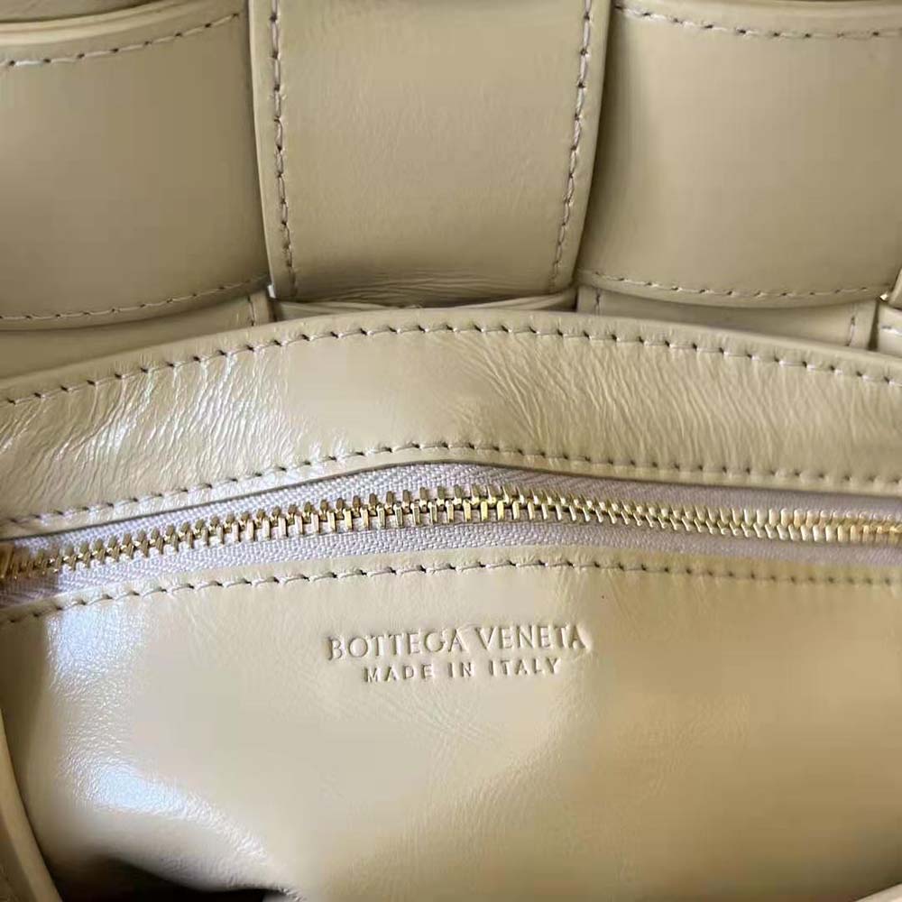 Bottega Veneta Women Cassette Foulard Intreccio Leather Cross-Body Bag-Beige - image 9