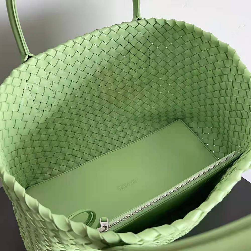 Bottega Veneta Women Medium Cabat Leather Tote Bag with Detachable Strap-Aqua - image 10