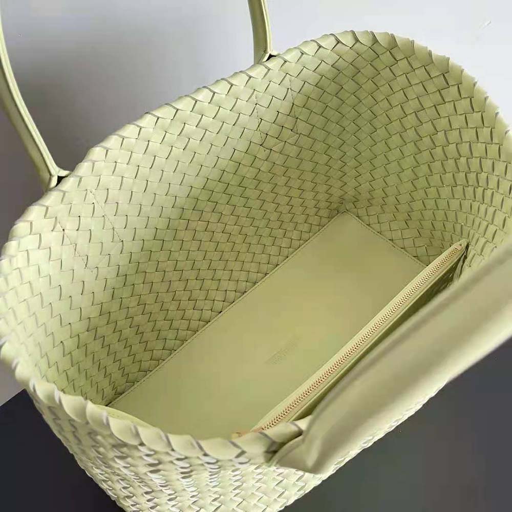 Bottega Veneta Women Medium Cabat Leather Tote Bag with Detachable Strap-Yellow - image 8