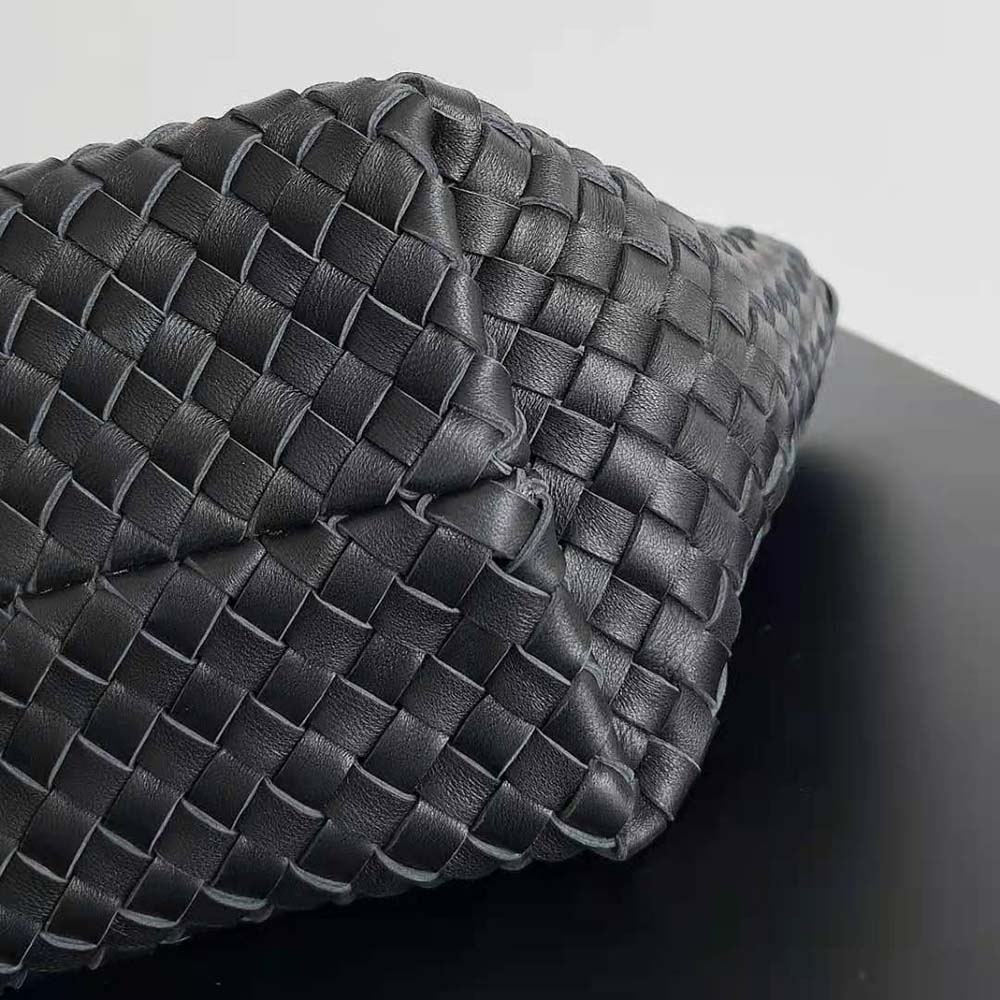 Bottega Veneta Women Mini Cabat Intreccio Leather Tote Bag with Detachable Strap-Black - image 10