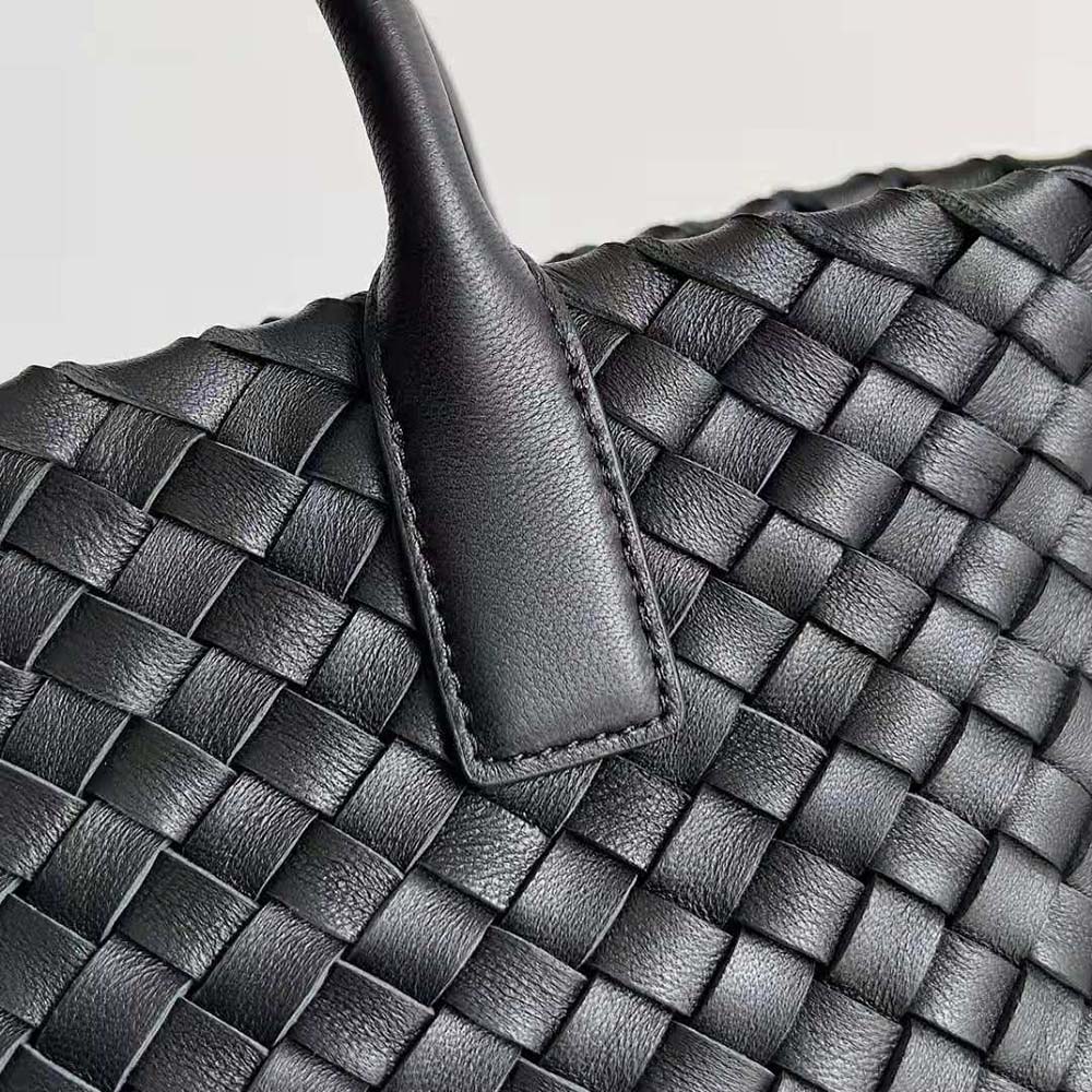 Bottega Veneta Women Mini Cabat Intreccio Leather Tote Bag with Detachable Strap-Black - image 9