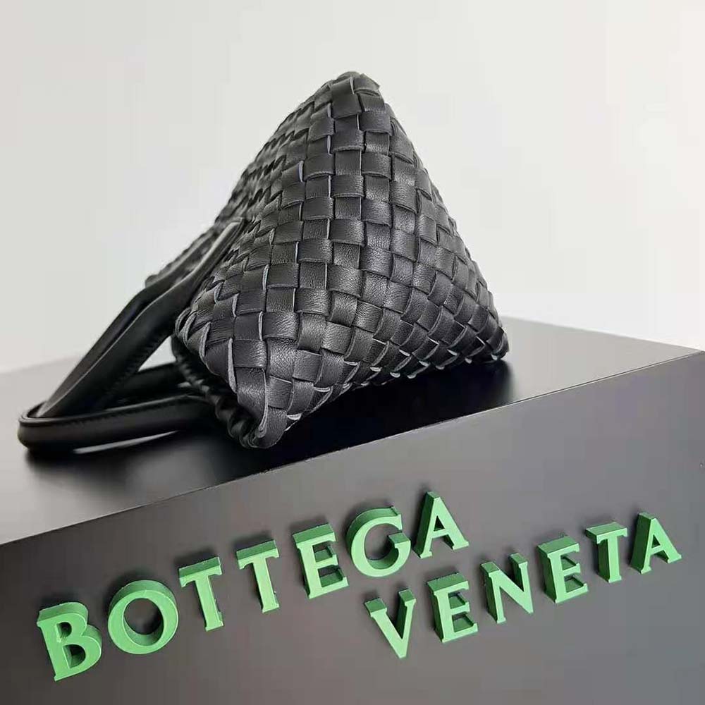 Bottega Veneta Women Mini Cabat Intreccio Leather Tote Bag with Detachable Strap-Black - image 5