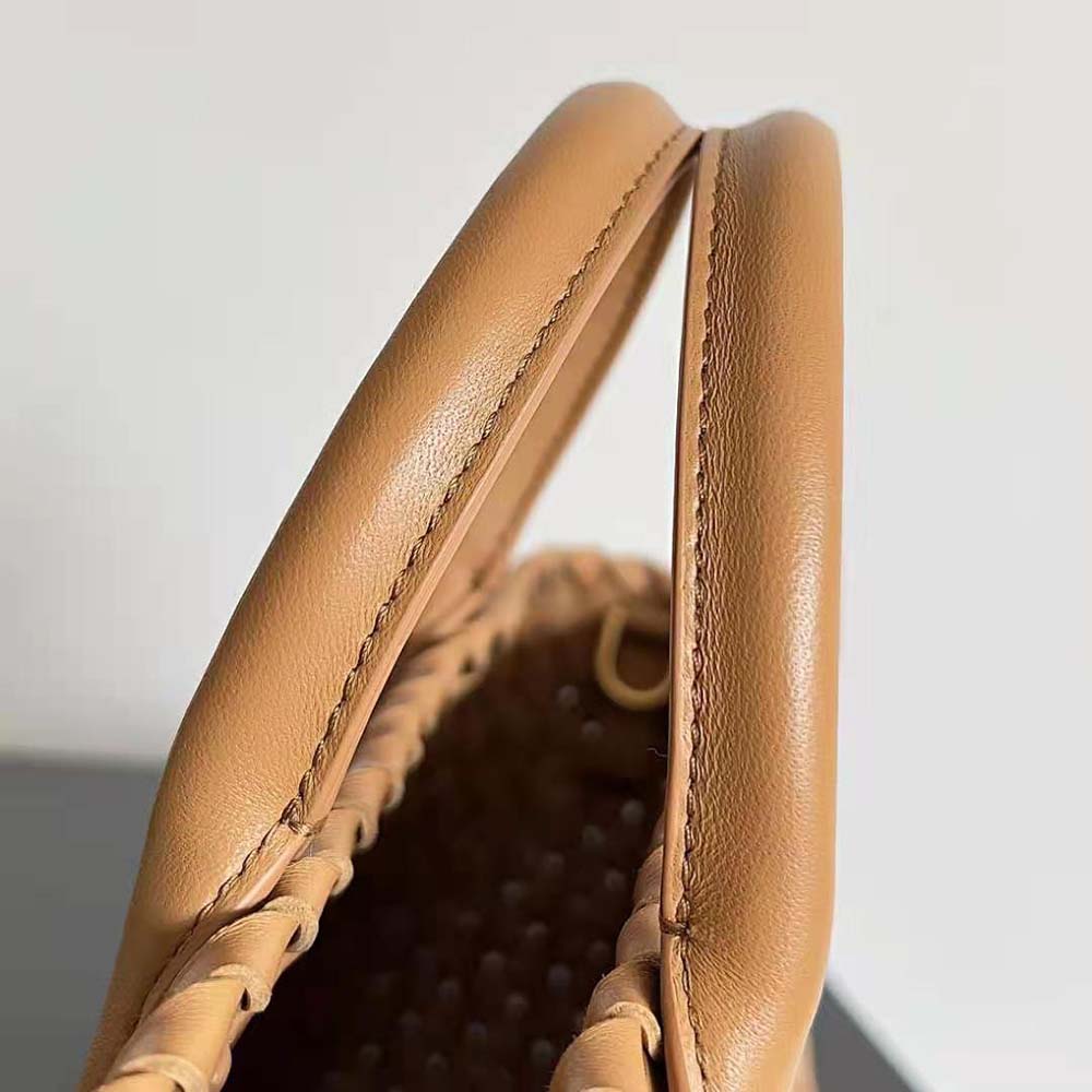 Bottega Veneta Women Mini Cabat Intreccio Leather Tote Bag with Detachable Strap-Brown - image 8