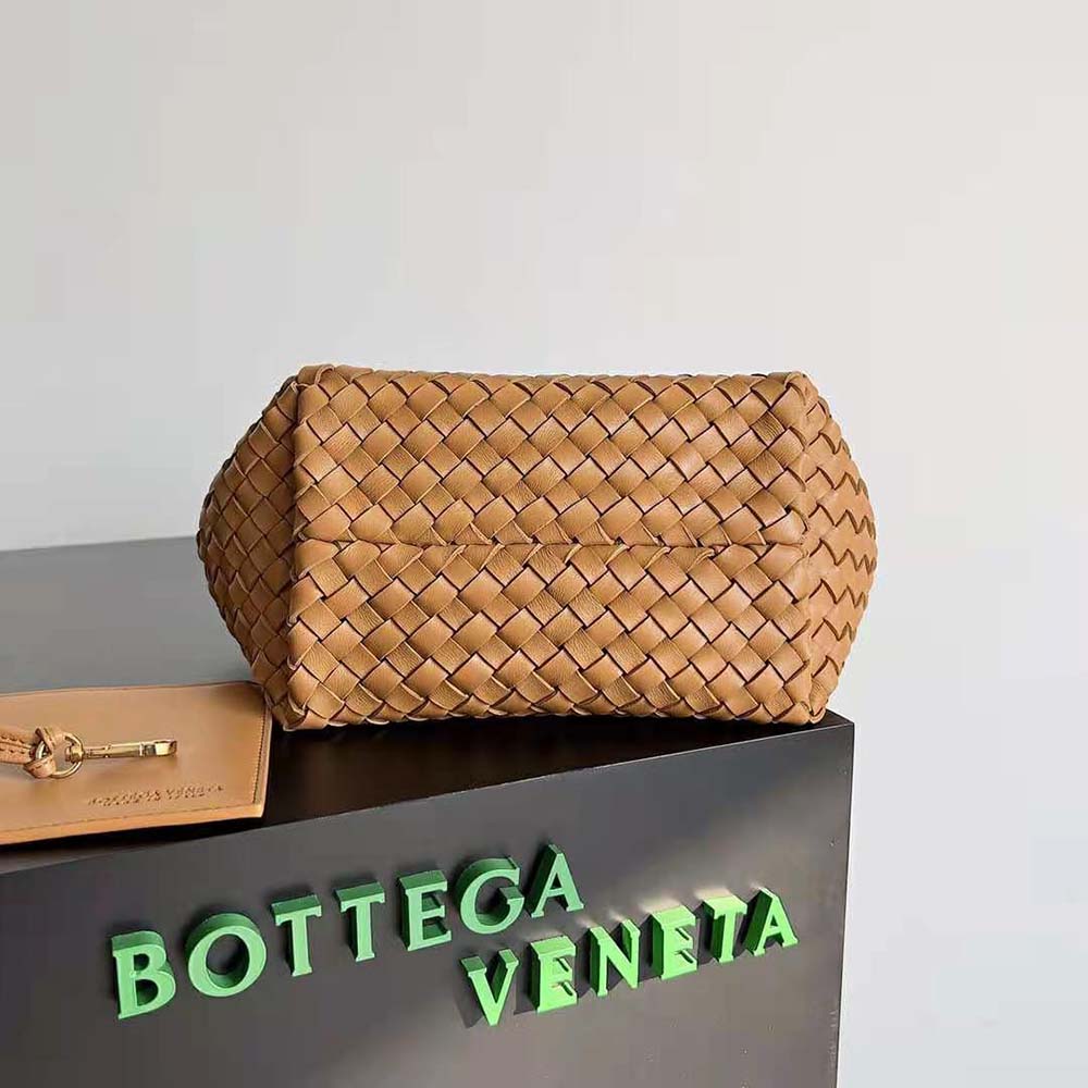 Bottega Veneta Women Mini Cabat Intreccio Leather Tote Bag with Detachable Strap-Brown - image 5