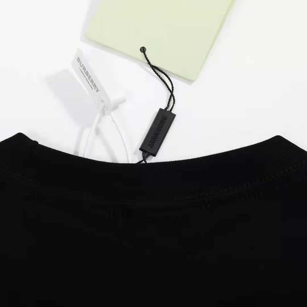 Burberry Men Embroidered Oak Leaf Crest Cotton T-shirt-Black - image 9
