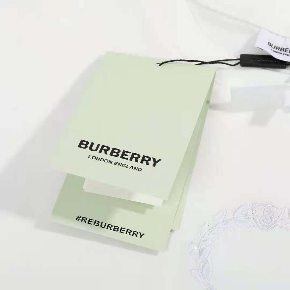 Burberry Men Embroidered Oak Leaf Crest Cotton T-shirt-White - image 10