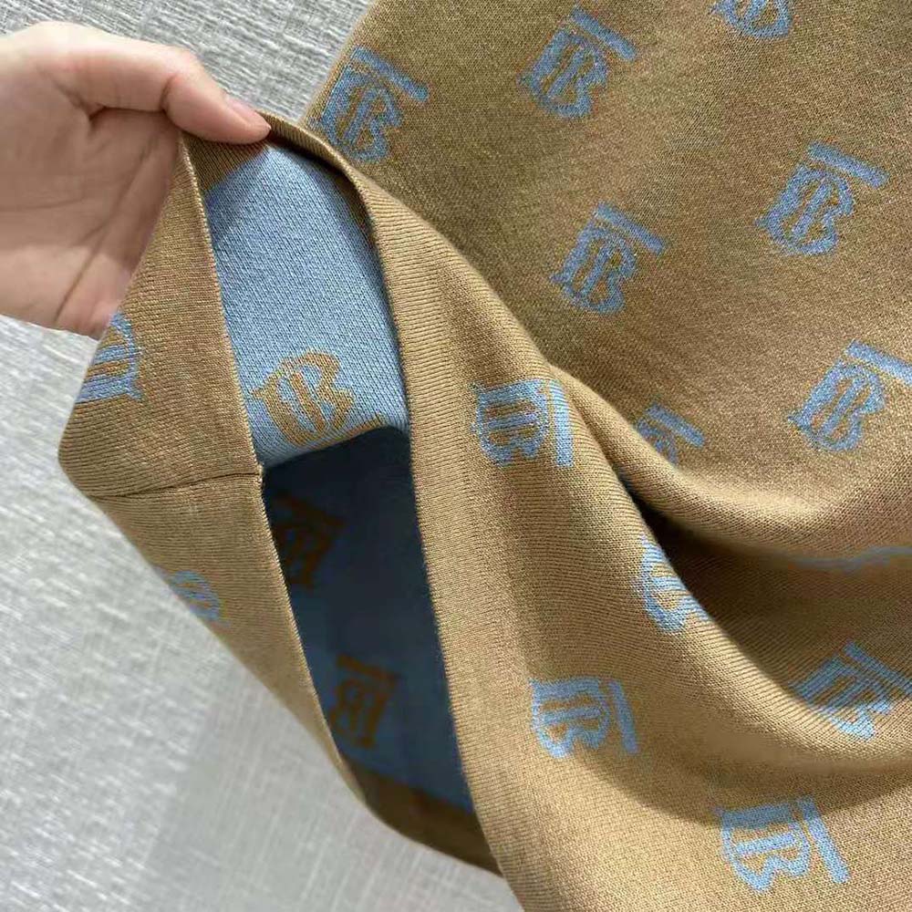 Burberry Women Monogram Wool Silk Blend Jacquard Mini Skirt - image 7