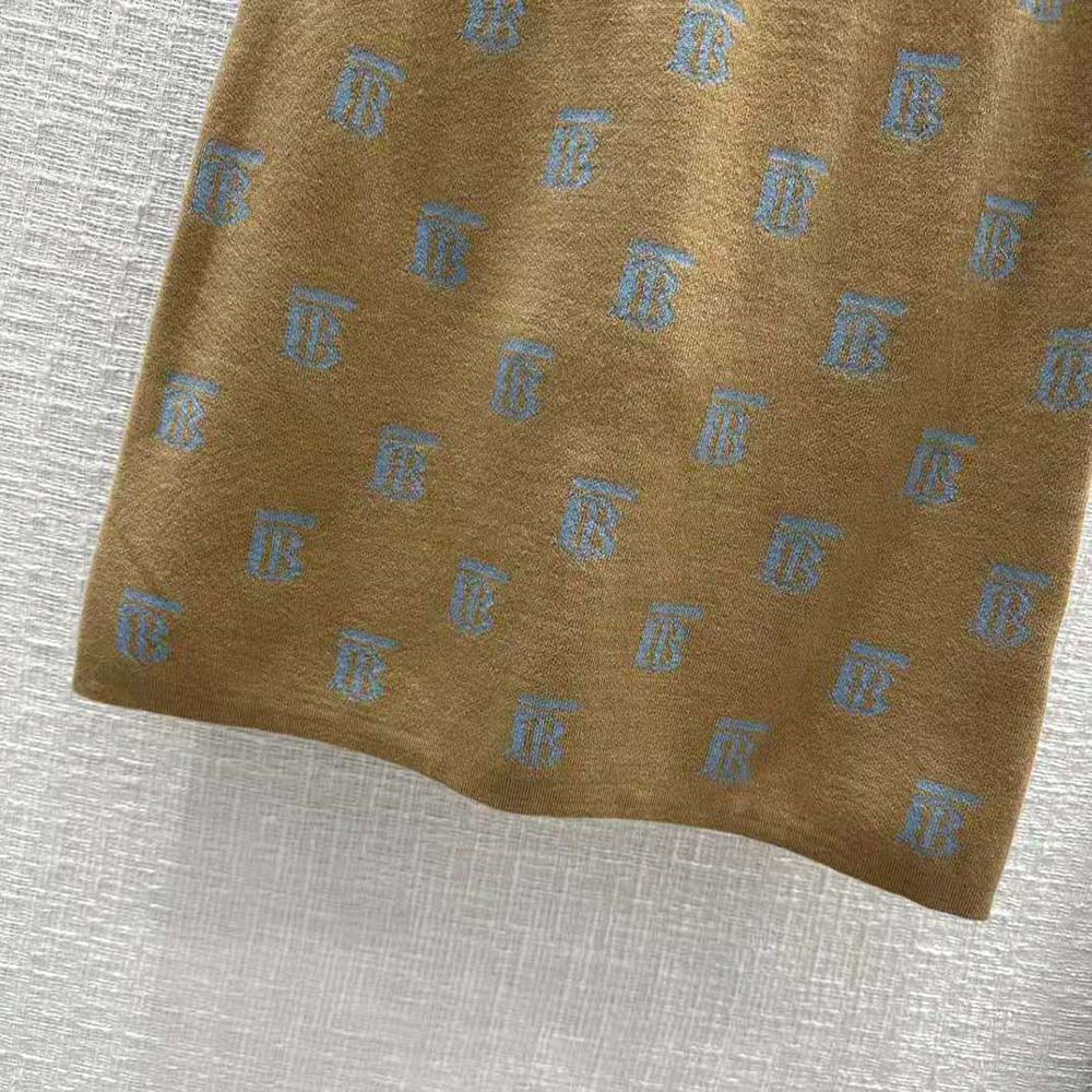 Burberry Women Monogram Wool Silk Blend Jacquard Mini Skirt - image 6