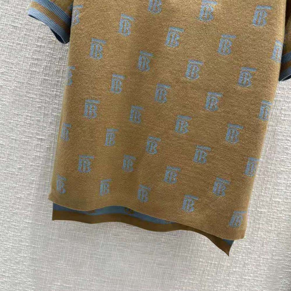 Burberry Women Monogram Wool Silk Blend Polo Shirt - image 8
