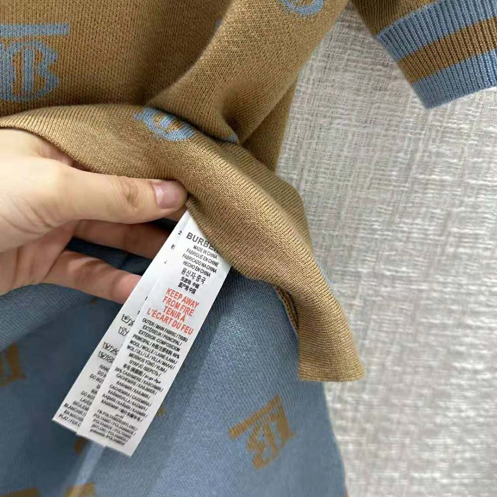 Burberry Women Monogram Wool Silk Blend Polo Shirt - image 10