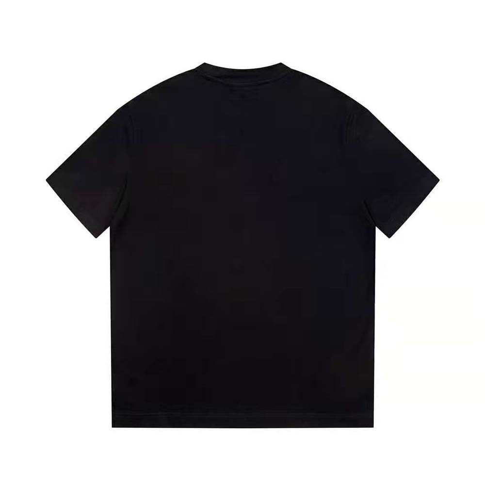 Side angle showing oversized fit of Burberry Men Thorn and Logo Print T-shirt
