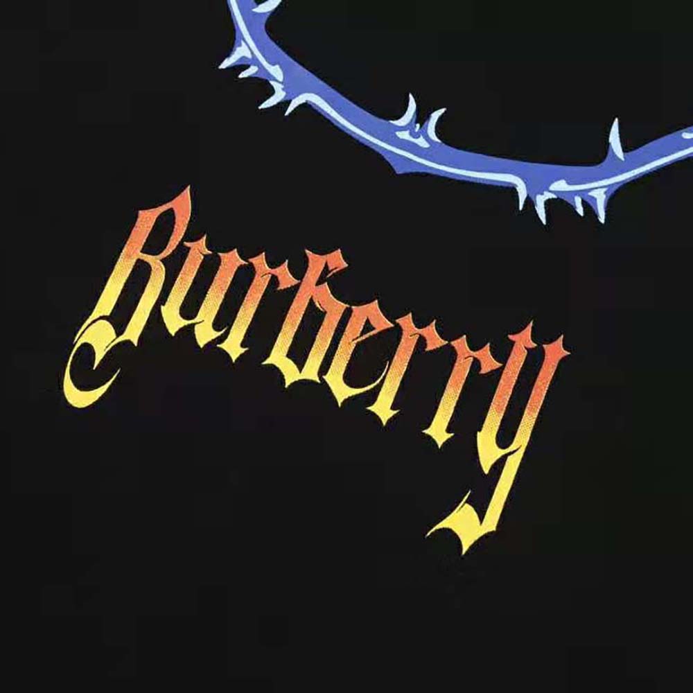 Burberry Men Thorn and Logo Print Cotton Oversized T-shirt-Black - image 8