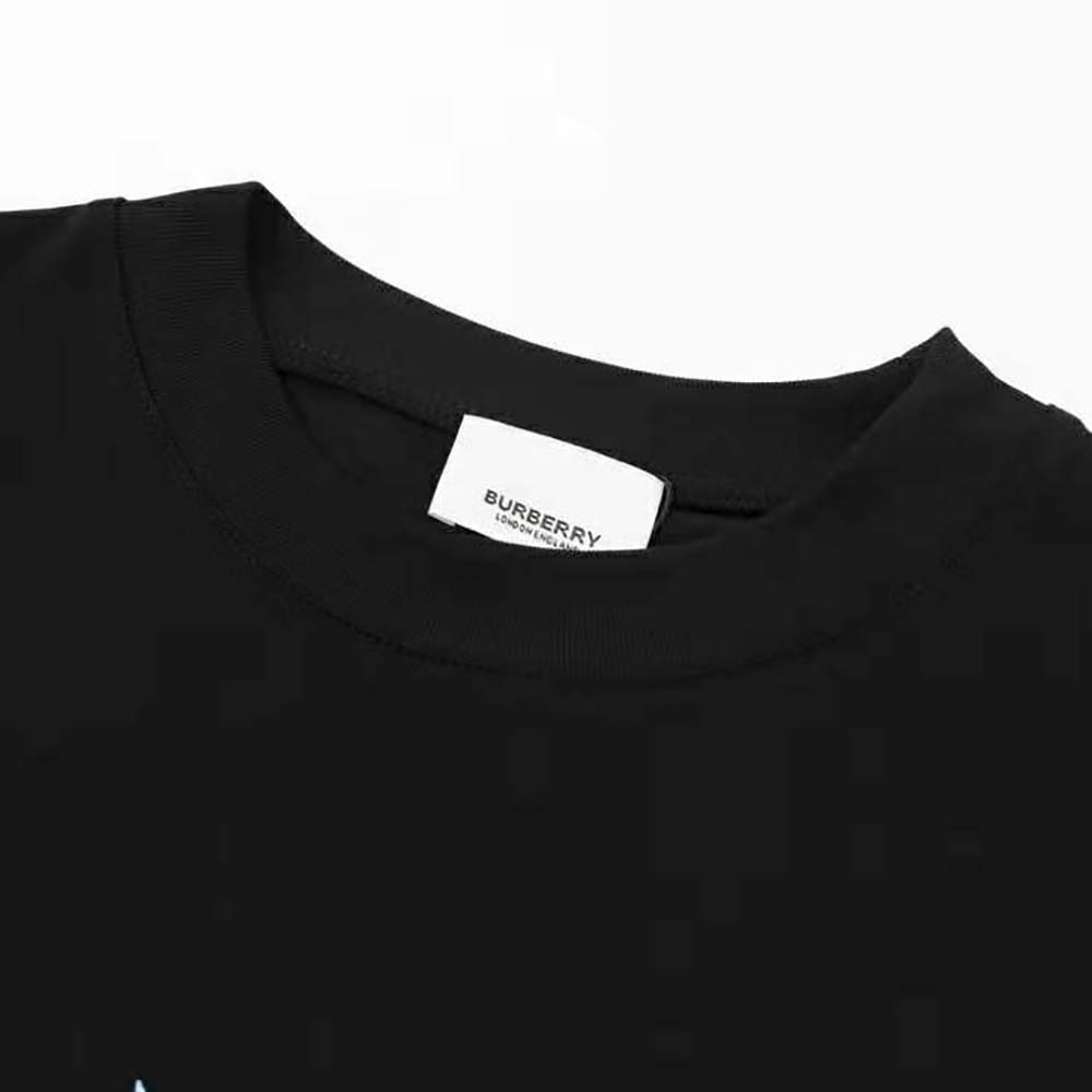 Burberry Men Thorn and Logo Print Cotton Oversized T-shirt-Black - image 4
