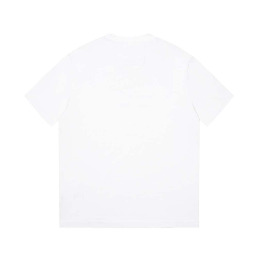 Side angle showing relaxed oversized fit of Burberry Men Thorn and Logo Print T-shirt