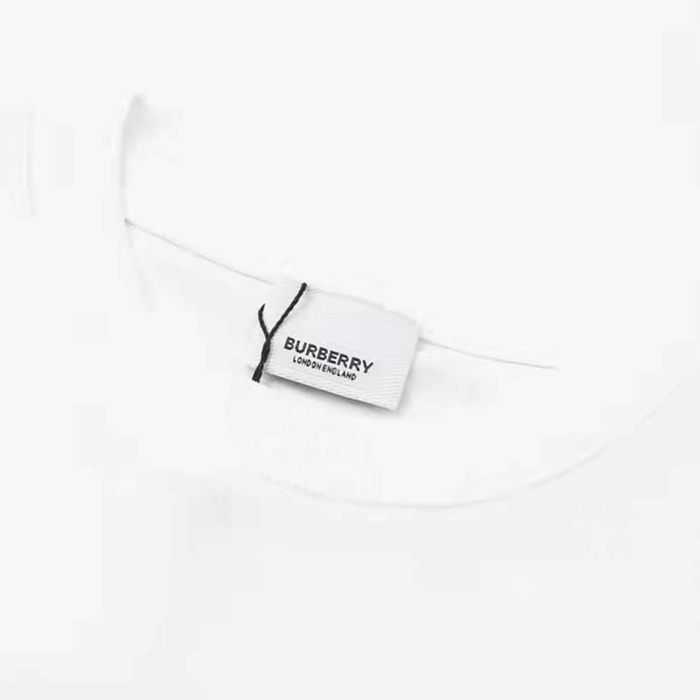 Burberry Men Thorn and Logo Print Cotton Oversized T-shirt-White - image 4