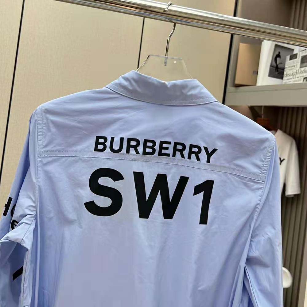 Burberry Women Vintage Check Cotton Tie-waist Shirt Dress-Blue - image 9