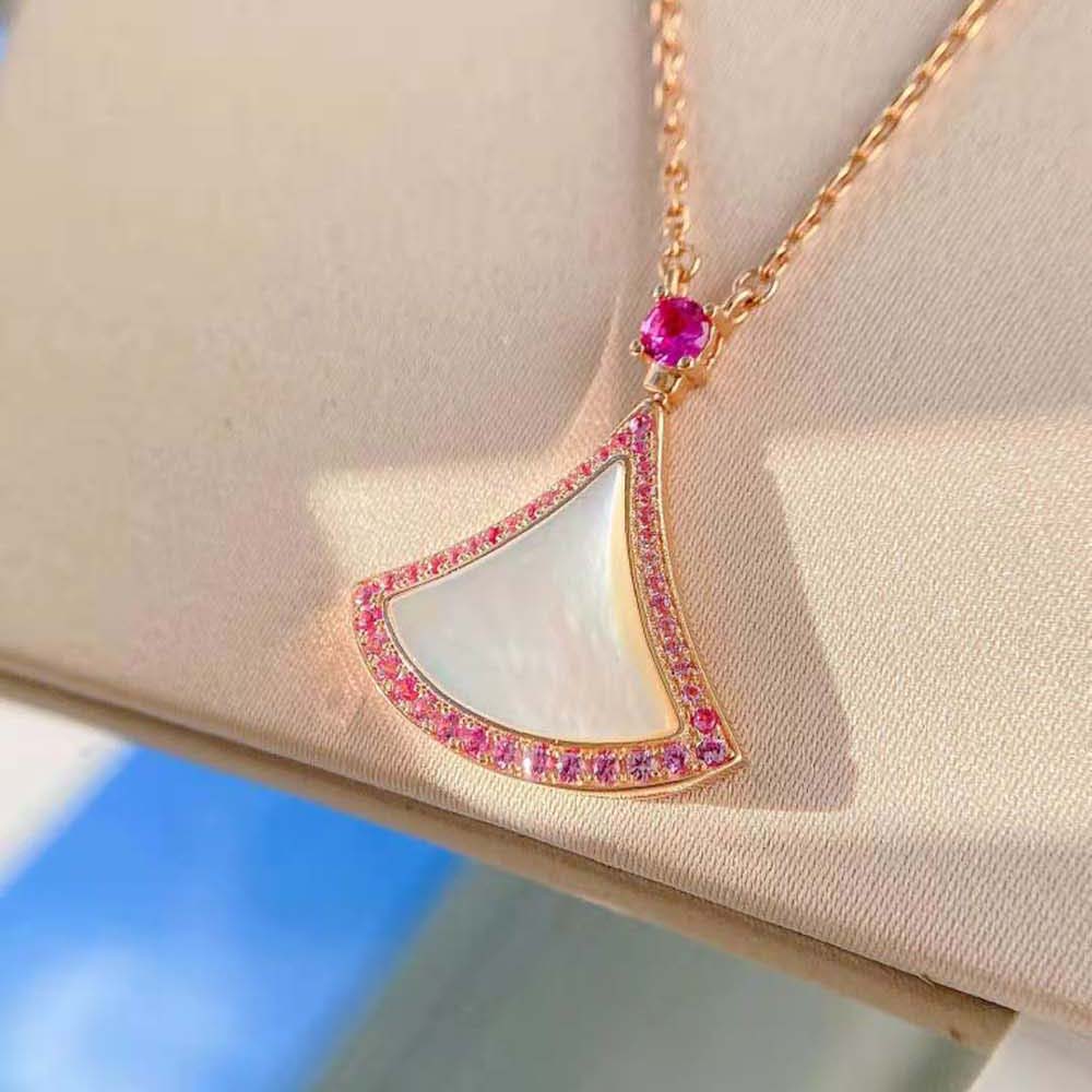 Bvlgari Women DIVAS’ DREAM Necklace in 18 KT Rose Gold Set-Pink - image 4