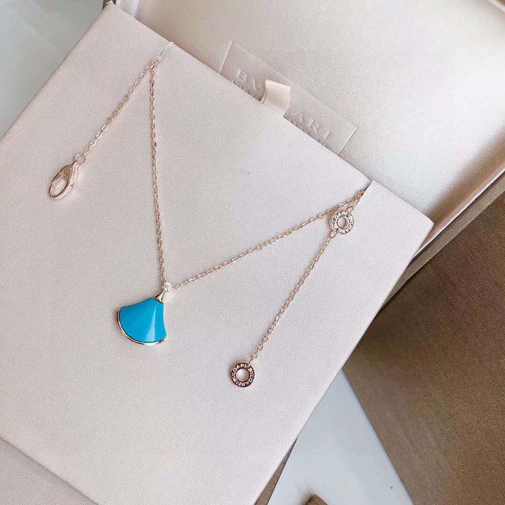 Bvlgari Women DIVAS’ DREAM Necklace in 18 KT Rose Gold with Pendant Set-Blue - image 4
