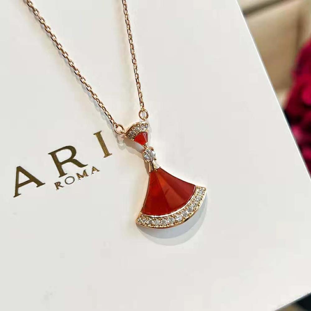 Bvlgari Women DIVAS’ DREAM Necklace in 18 KT Rose Gold with Pendant Set-Red - image 8
