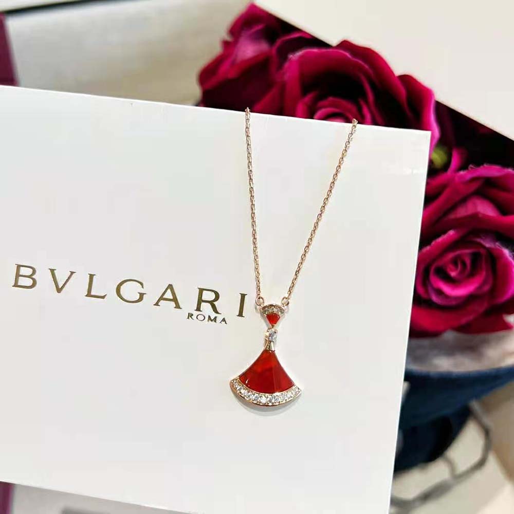 Bvlgari Women DIVAS’ DREAM Necklace in 18 KT Rose Gold with Pendant Set-Red - image 7