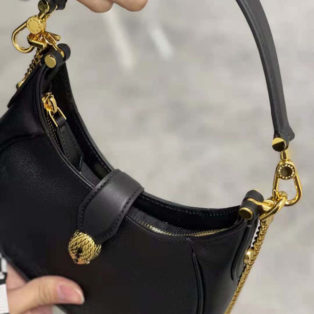 Bvlgari Women Serpenti Ellipse Shoulder Bag-Black - image 8