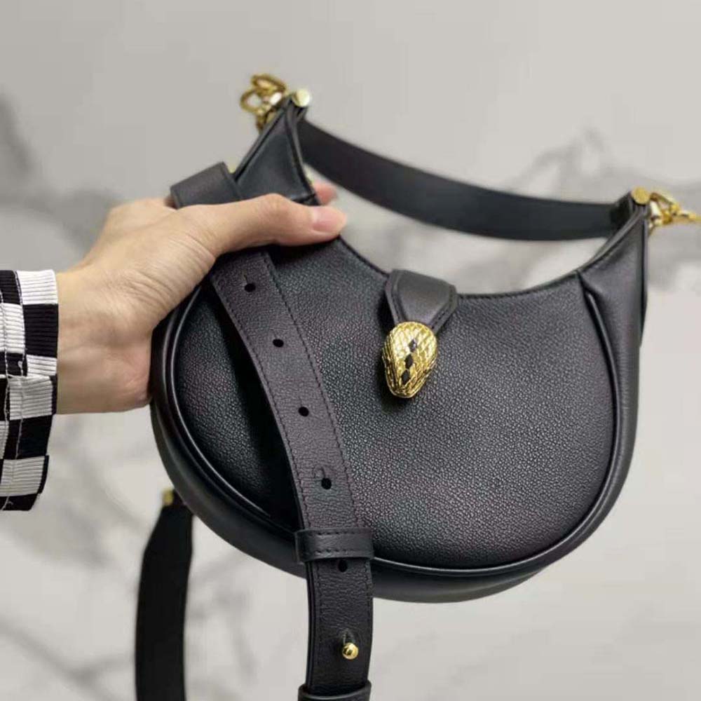 Bvlgari Women Serpenti Ellipse Shoulder Bag-Black - image 4