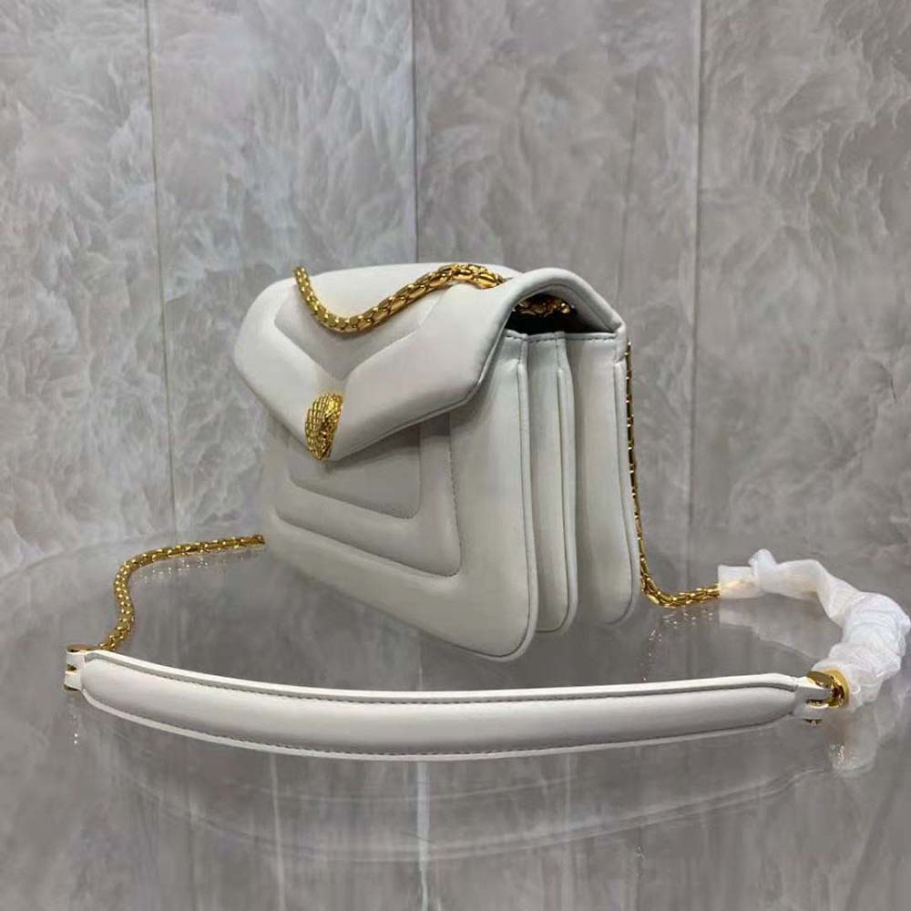 Bvlgari Women Serpenti Reverse Shoulder Bag-White - image 4