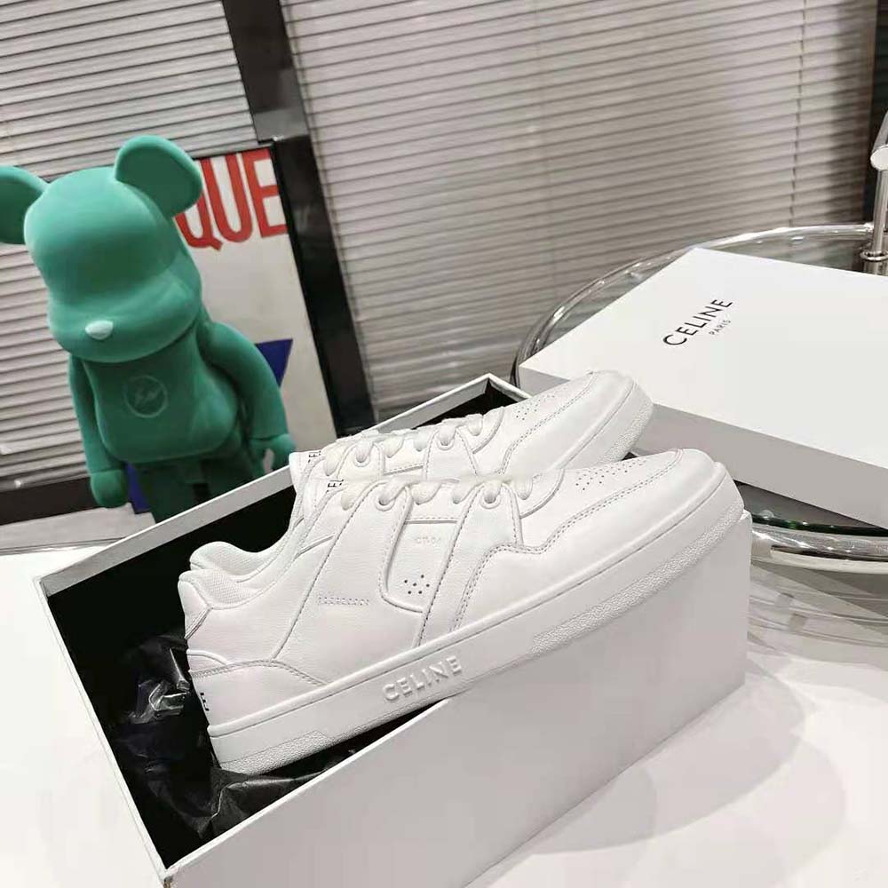 Celine Men CT-04 Celine Trainer Low Lace-up Sneaker in Calfskin-White - image 6
