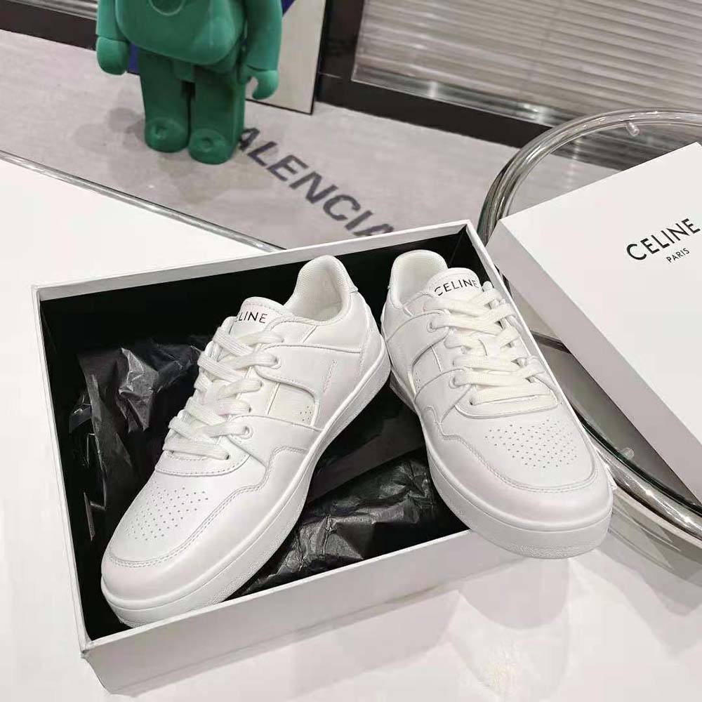 Celine Men CT-04 Celine Trainer Low Lace-up Sneaker in Calfskin-White - image 4