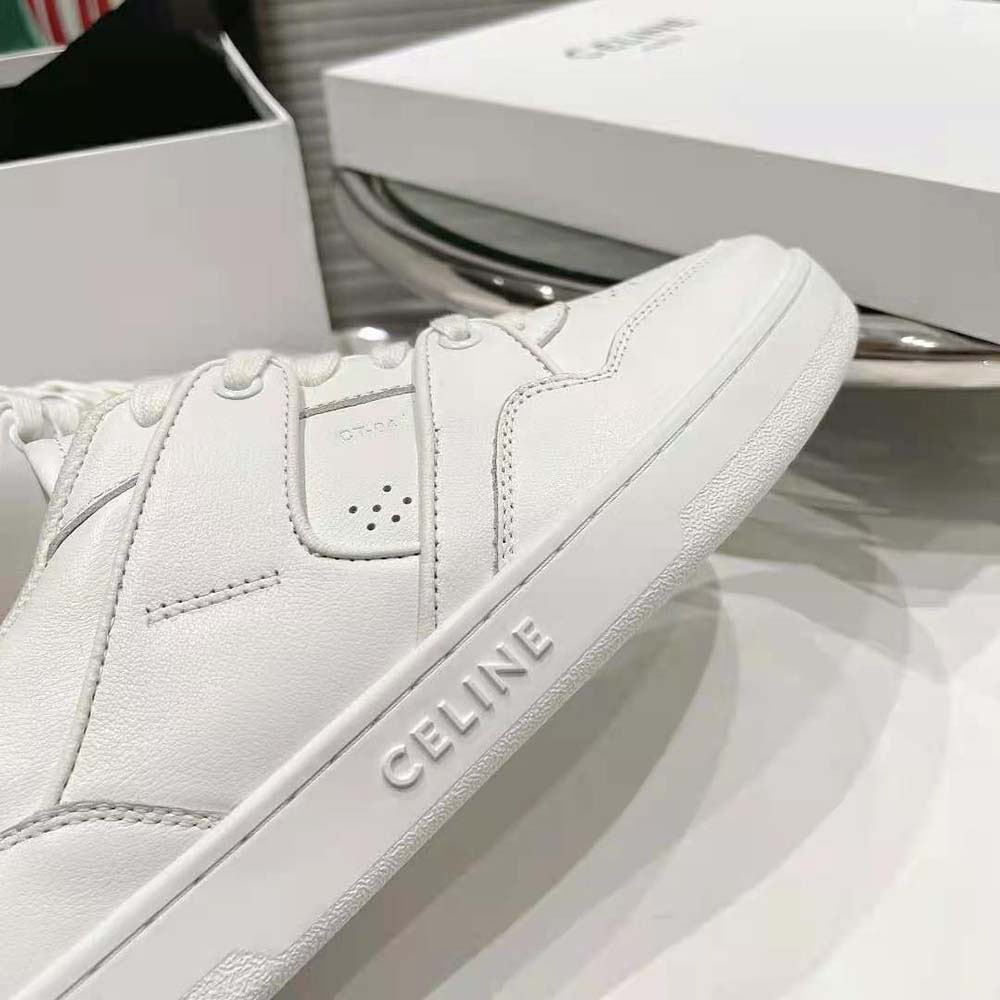 Celine Men CT-04 Celine Trainer Low Lace-up Sneaker in Calfskin-White - image 7
