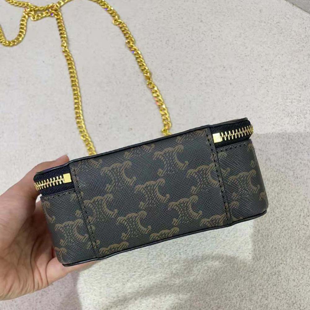 Celine Women Box on Chain Cuir Triomphe in Triomphe Canvas and Calfskin - image 7