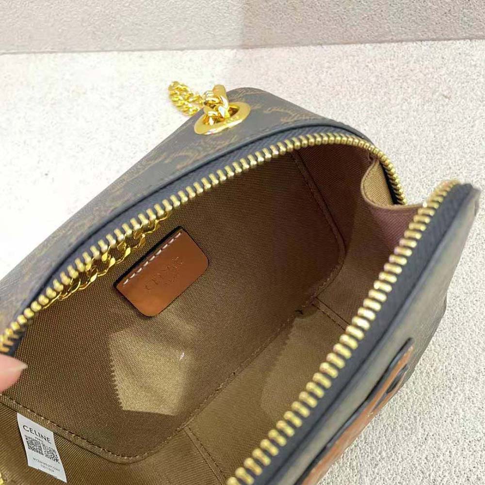 Celine Women Box on Chain Cuir Triomphe in Triomphe Canvas and Calfskin - image 9
