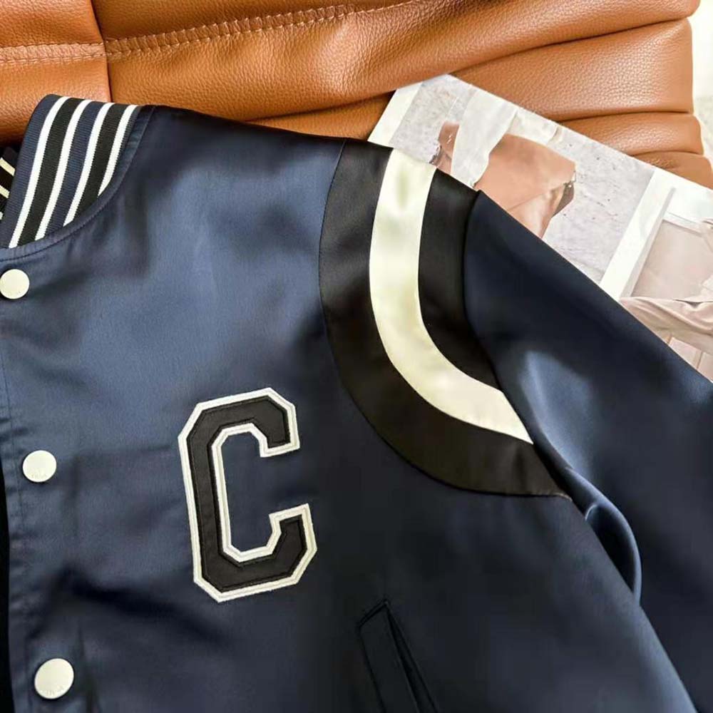 Celine Women Cropped Bomber Jacket in Thick Satin - image 6