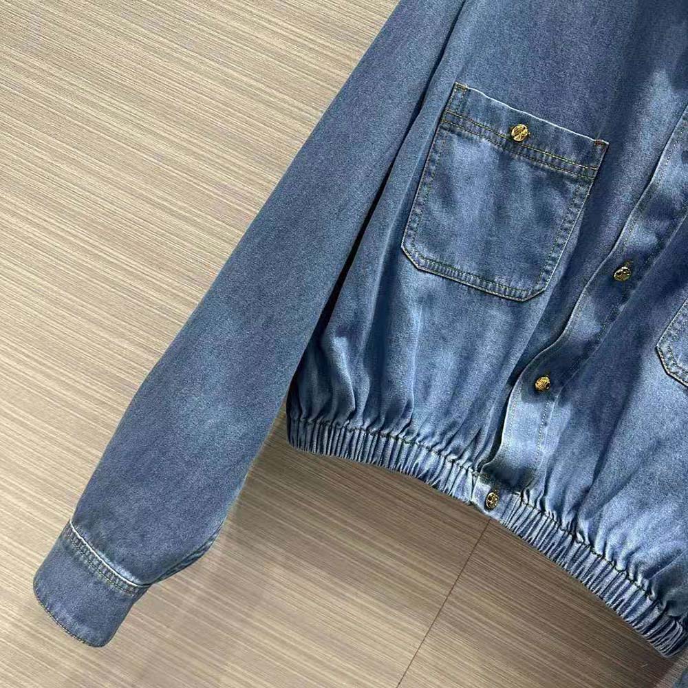 Celine Women Cropped Shirt in Union Ocean Wash Denim - image 7