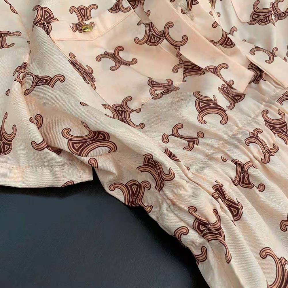Celine Women Lavallière Dress in Shiny Matte Silk - image 7