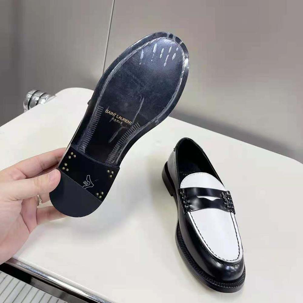 Celine Women Le Loafer Penny Slippers in Patent Leather-White - image 10
