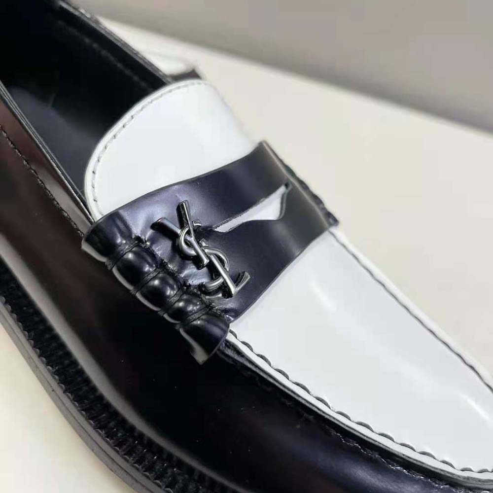 Celine Women Le Loafer Penny Slippers in Patent Leather-White - image 9