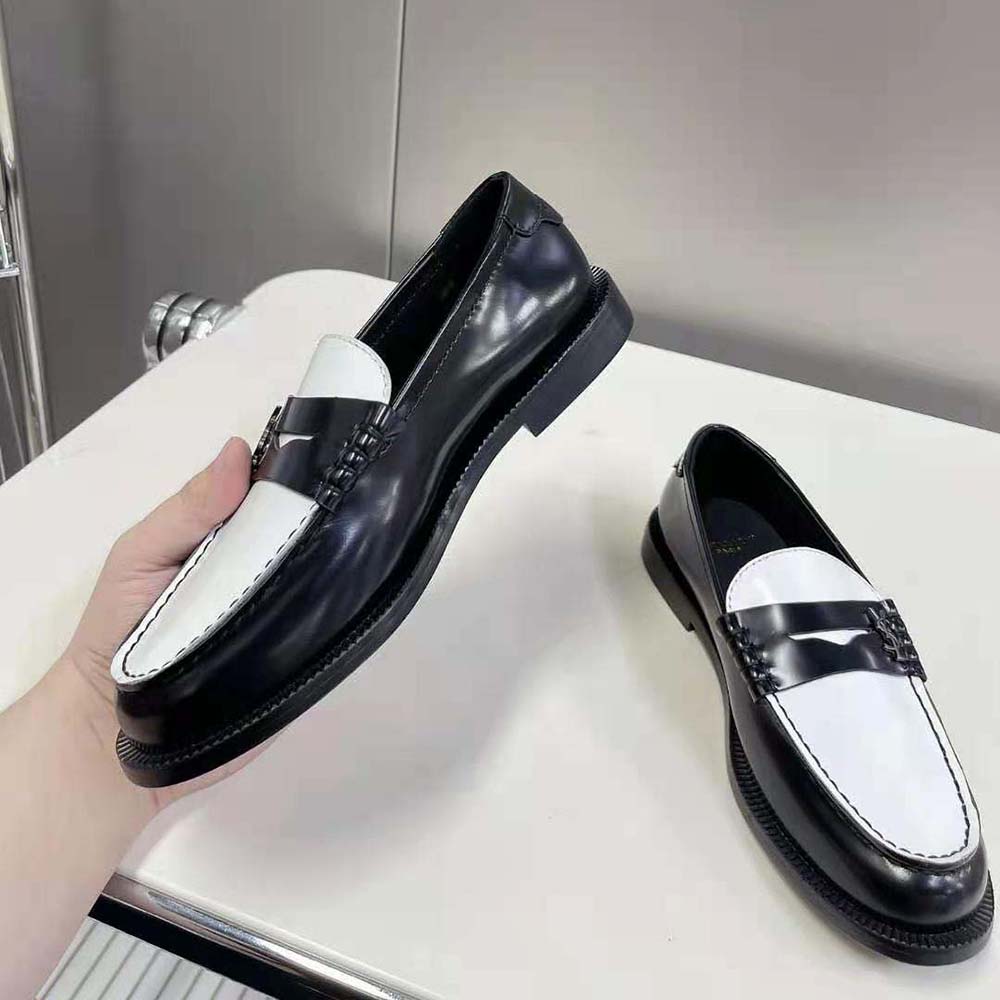 Celine Women Le Loafer Penny Slippers in Patent Leather-White - image 5