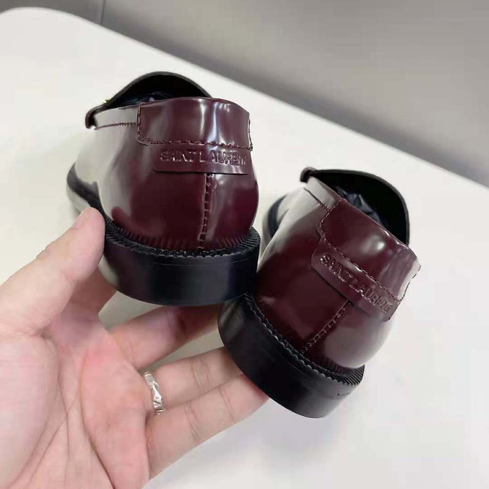 Celine Women Le Loafer Penny Slippers in Smooth Leather-Maroon - image 7