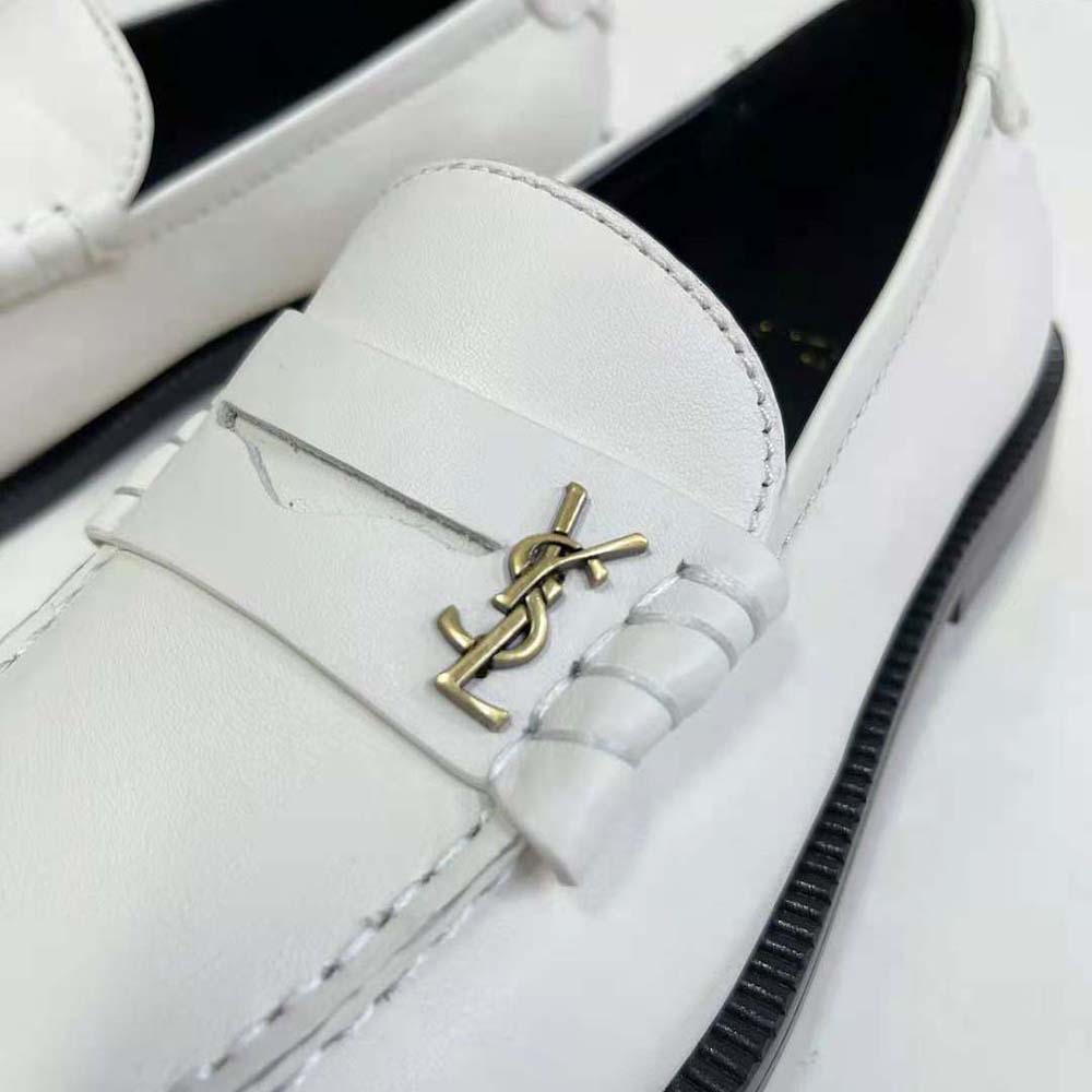Celine Women Le Loafer Penny Slippers in Smooth Leather-White - image 10