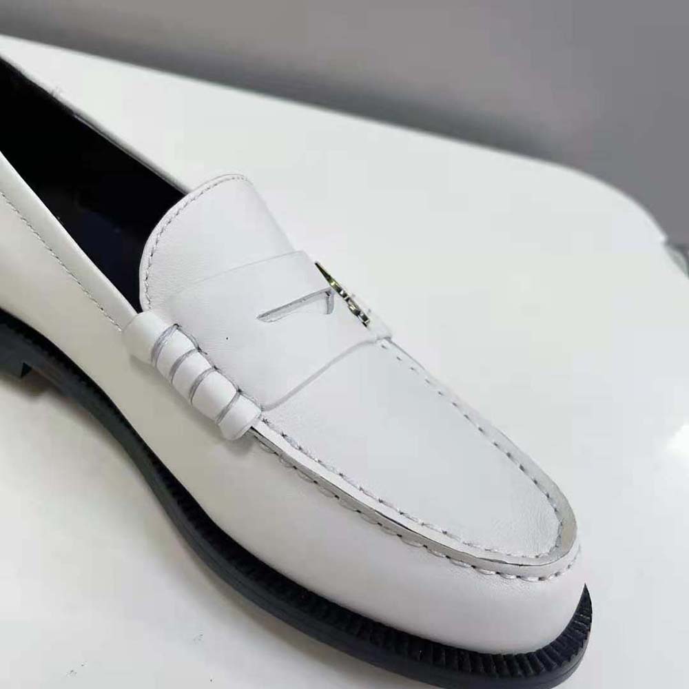 Celine Women Le Loafer Penny Slippers in Smooth Leather-White - image 9