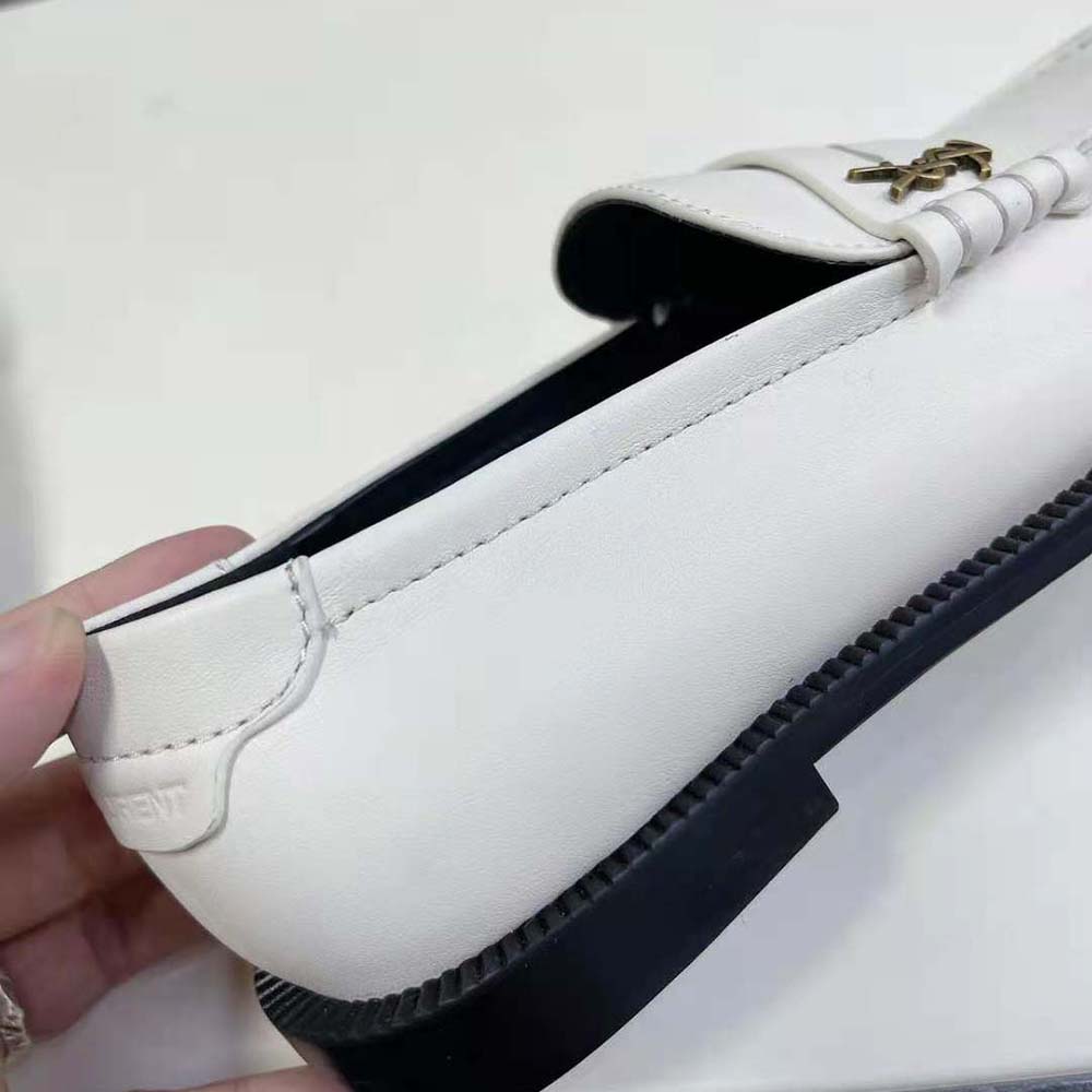 Celine Women Le Loafer Penny Slippers in Smooth Leather-White - image 8