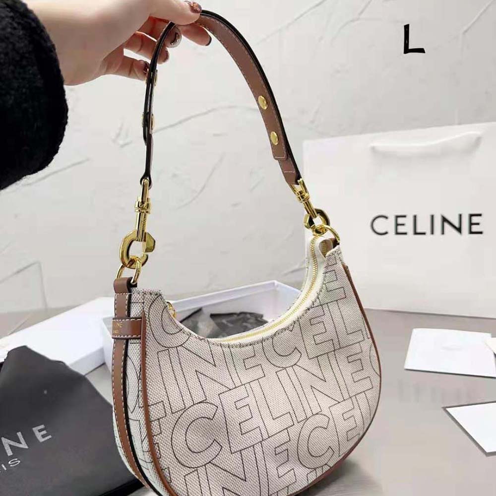 Side angle showing adjustable strap on Celine Women Medium Ava Strap Bag