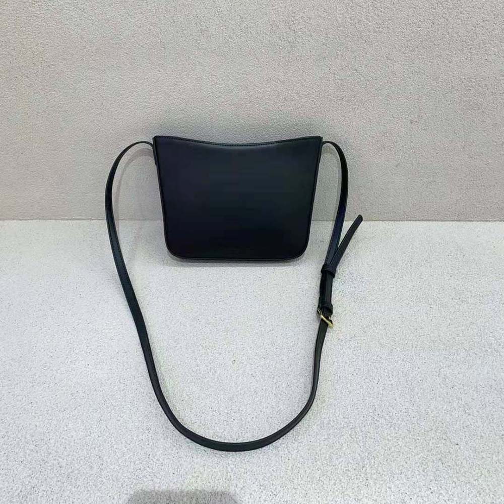 Side profile showing silhouette of Celine Women Medium Celine Croque Bag in Black
