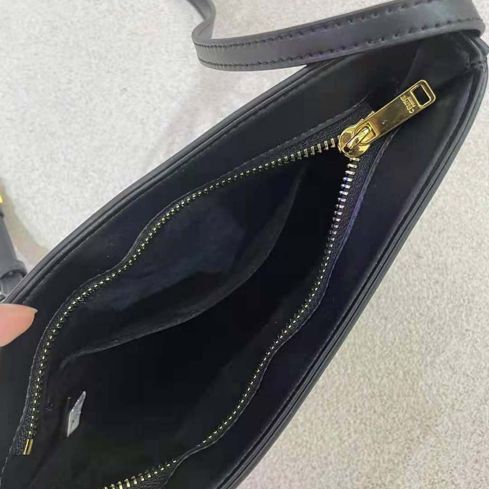 Celine Women Medium Celine Croque Bag in Shiny Calfskin-Black - image 9