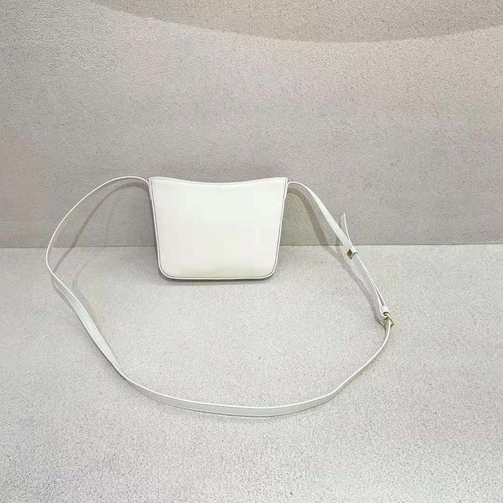 Side profile showing medium size and structured silhouette of Celine Croque Bag