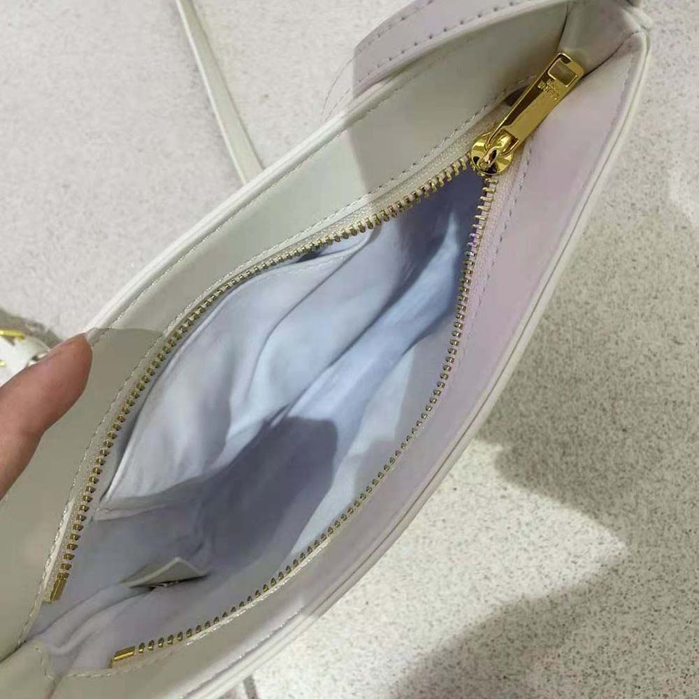 Celine Women Medium Celine Croque Bag in Shiny Calfskin-White - image 8